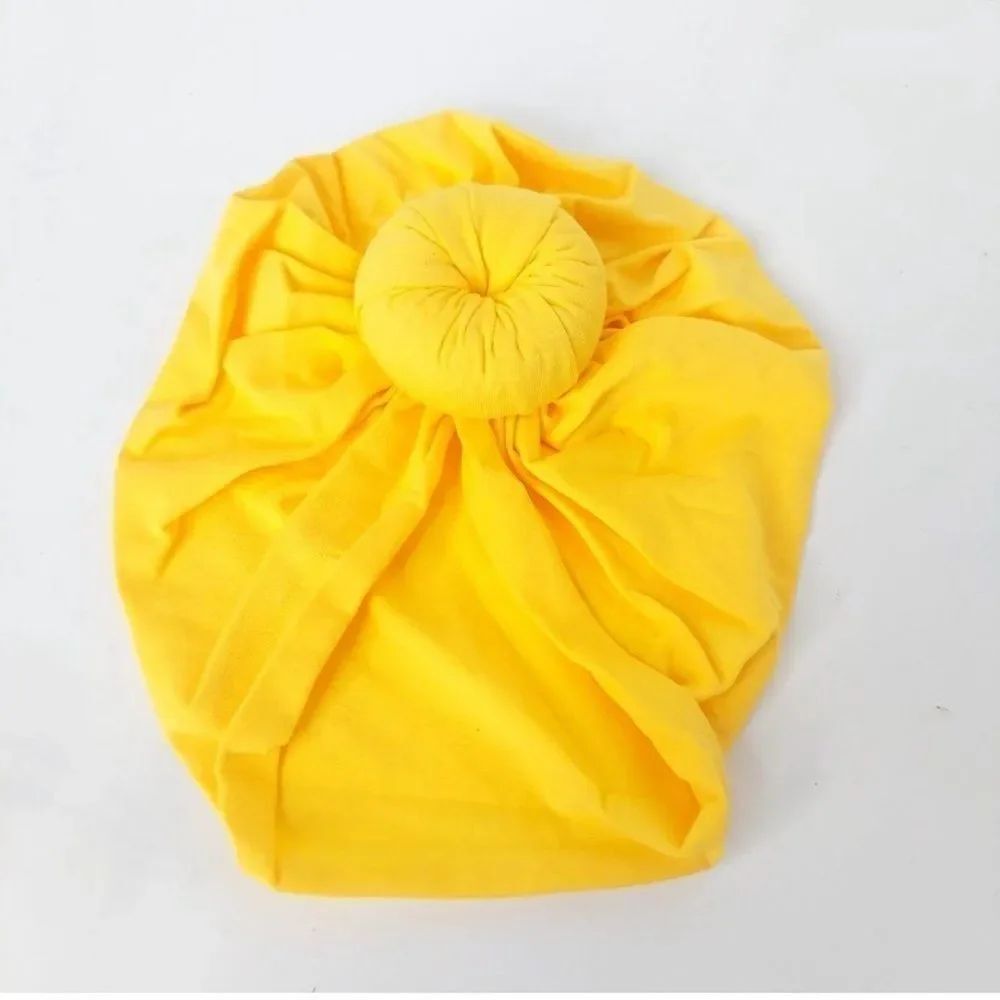 Adorable Brand New Turban Wrap Hat for Baby Bright Yellow Soft Stretchy